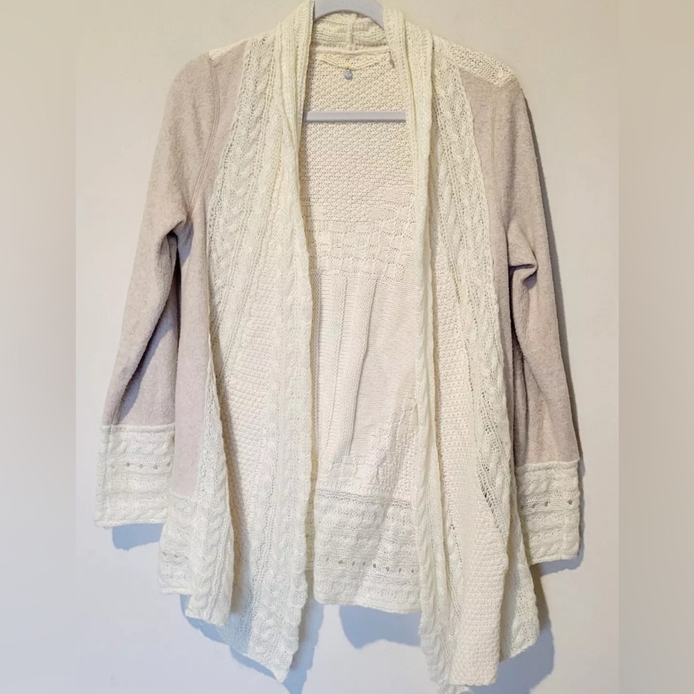 Anthropologie Cream Knit Cardigan Sweater